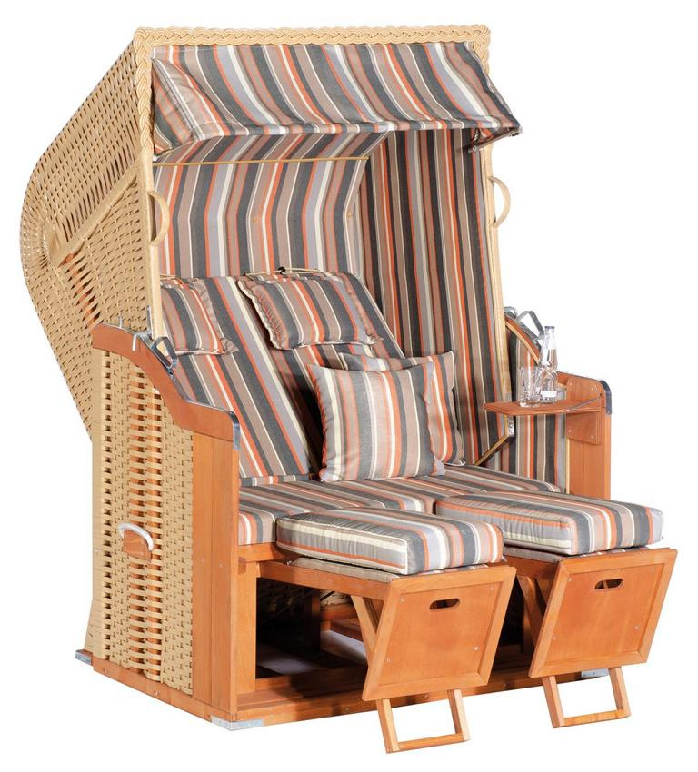 MUESING Strandkorb Rustikal 250 PLUS PVC-KS beige, Nord. Fichte 16929251