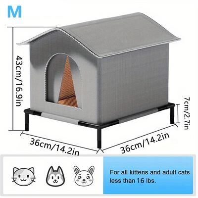 Universal Stock Weather Guard Outdoor Cat House Waterproof Foldable Pet Shelter With Soft Mat m