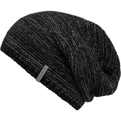 Beanie CHILLOUTS "Keith Hat", Herren, schwarz (schwarz meliert), Strick, Kunstfaser, meliert, Mützen Beanie, Strickmütze im Oversize-Look, meliert, gefüttert