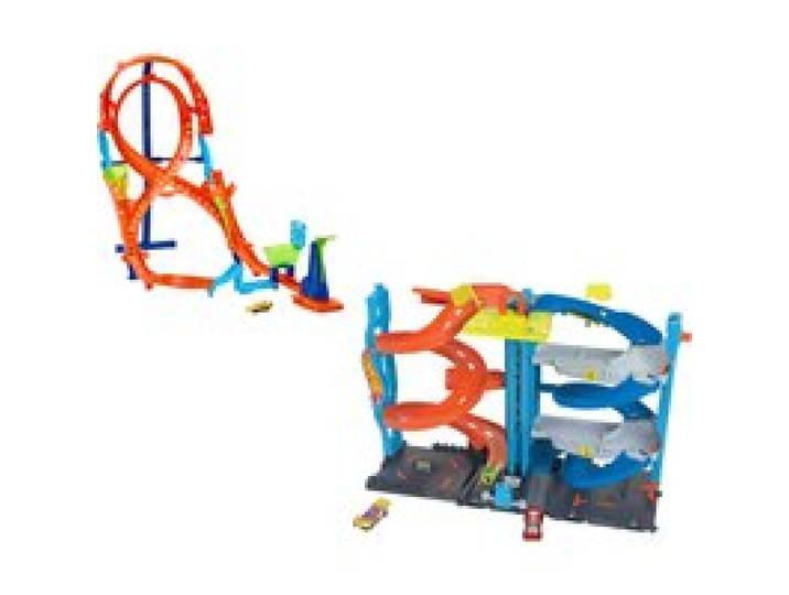 HOT WHEELS Tour de course transformable ou piste cascades grand huit