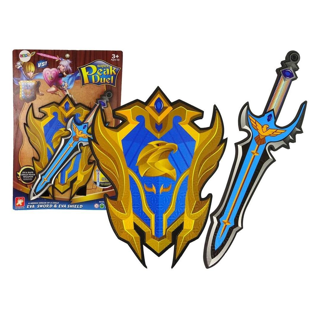 Lean Toys Kriegerset mit Schwert und Schild aus blauem EVA-Schaum. (49671801)