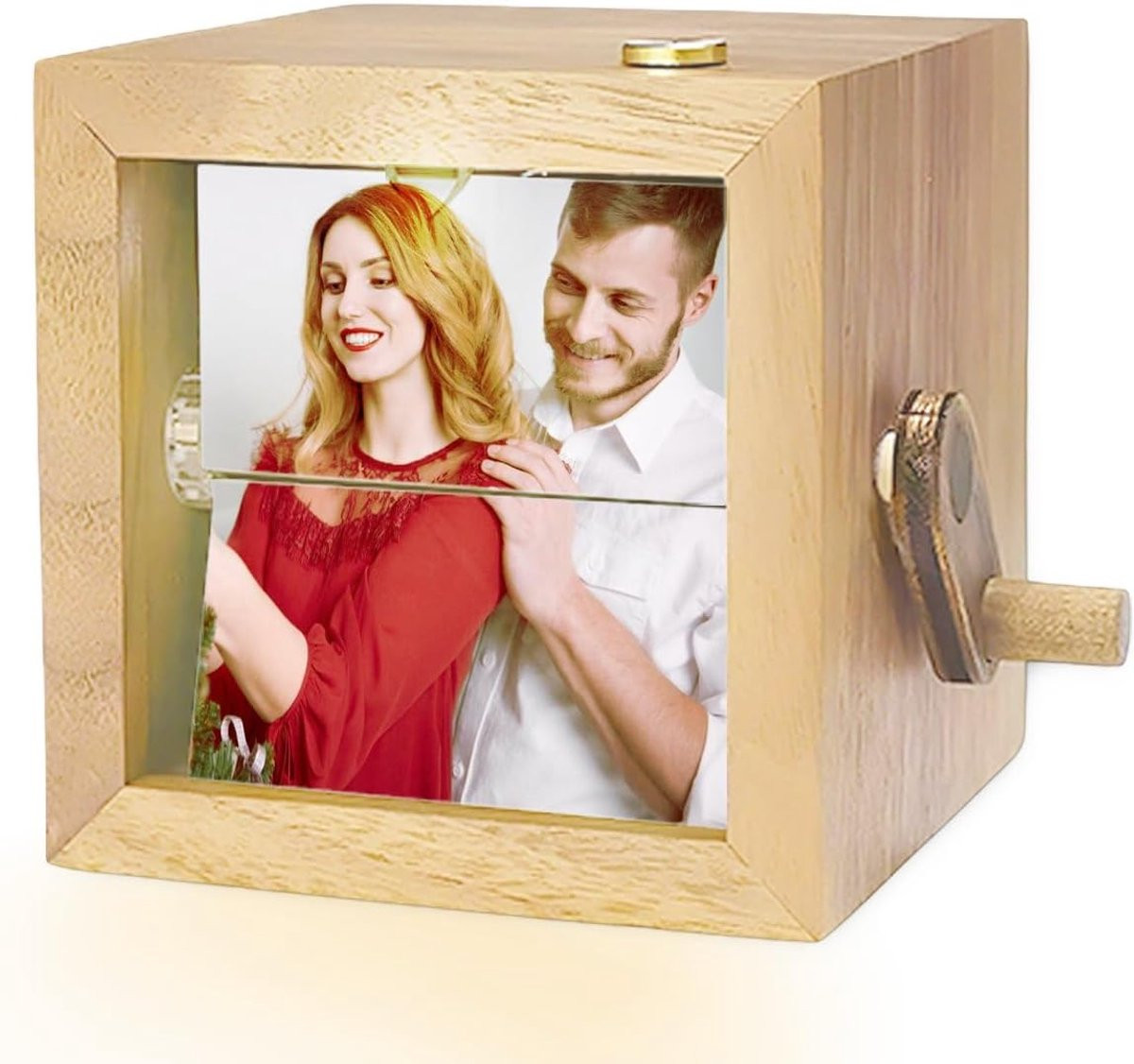 Foto Flipbook Frame - Draaibaar Album met Ingebouwd Licht - Klein Vierkant - Meerkleurig