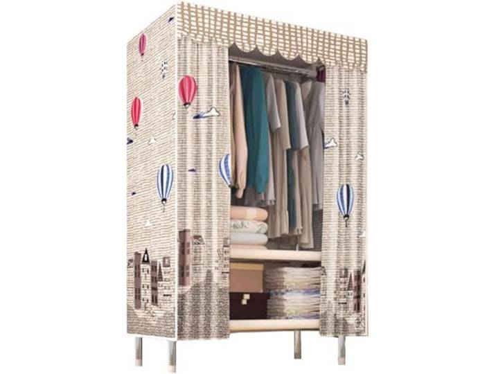 LoiYtrd Stahlstoff-Kleiderschrank, platzsparend, tragbar, Schlafzimmer(Balloon-85cm/34in)