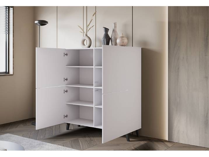 Haut de meuble Polku 120 x 130 x 39cm Blanc/Blanc