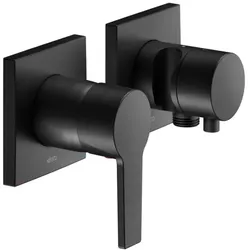 Keuco Edition 11 Brausearmatur 51151371222 schwarz matt, 2 Verbraucher, mit Wandanschlußbogen und Brausehalter