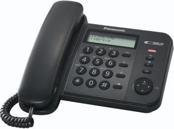 Panasonic KX-TS580EX1 Telefoon met bedrade headset, luidsprekerfunctie en nummerherkenning, Zwart