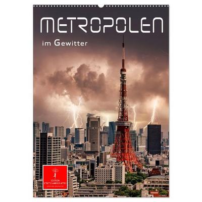 Metropolen im Gewitter (Wandkalender 2027 DIN A2 hoch), CALVENDO Monatskalender
