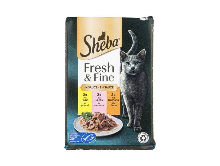 Sheba Fresh+Fine Katzenfutter in Sauce Huhn & Lachs 6x50g