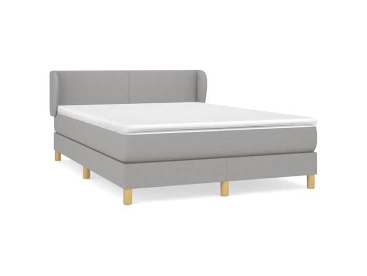 PUGYNBK Boxspringbett, 140 x 200 cm, mit Taschenfederkernmatratze Verstellbares Kopfteil, mittlere Festigkeit, atmungsaktiver Stoff, inklusive Montageanleitung (evtl. nicht in deutscher
