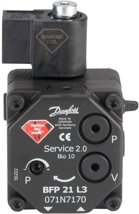 Danfoss Bfp 21 Ölbrennerpumpe 071N7170 L3, 2400-3600 n, links, 24 I/h, 1-stufig, mit Magnetventil