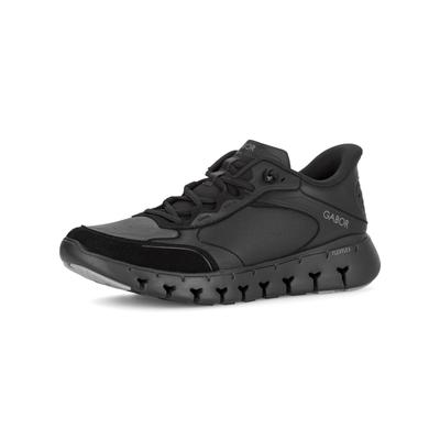 Slip-On Sneaker GABOR, Herren, Gr. 9, Textil, schwarz, Leder, Veloursleder, Schuhe, Freizeitschuh, Halbschuh, Slipper mit sportiver Sohle, G-Weite