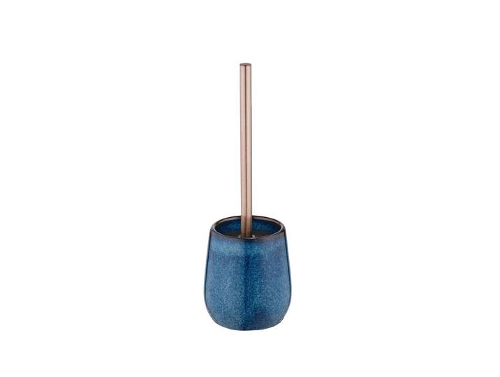 WC-Garnitur WENKO Sirmione , blau, B:10,5cm H:40cm, Keramik, Reinigungsbürsten, WC-Garnitur
