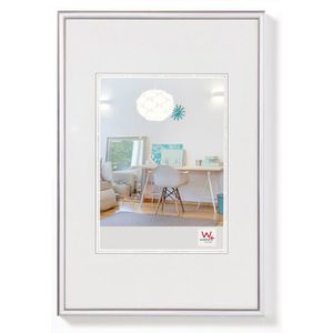 walther-design Bilderrahmen New Lifestyle KV318S, 13 x 18 cm, Echtglas, Kunststoffrahmen, silber