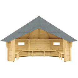 Wolff Finnhaus Wetterschutzhütte / Grillhütte  naturbelassen Ohne Grillanlage