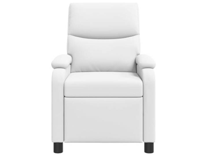 Sessel Recliner Weiß Kunstleder mit verstellbarer Rückenlehne für 115-160 Grad verstellbarer Winkel, Metall-Holzrahmen, Schaumstoff und Faser, leicht zu reinigen, minimalistischer Stil