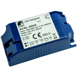 Rutec LED-Netzgerät, 24V, 12W, IP20, 100-240V AC, Schraubanschluss, statisch RU-85270