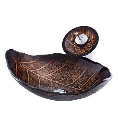 Waschbecken für Badezimmer / Armatur für Badezimmer / Einbauring für Badezimmer Moderne - Hartglas Rechteckig Vessel Sink