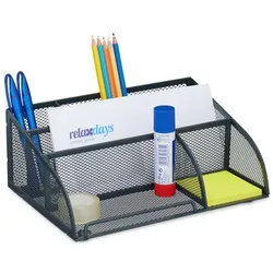 Relaxdays Schreibtisch Organizer im Mesh Design Anthrazit