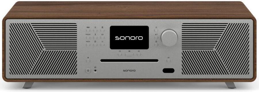Sonoro MEISTERSTUCK (Gen.2), Walnuss, Silber, 1 Disks, Vorderseite, 2-Wege, 13,3 cm (5.25"), DAB+, FM