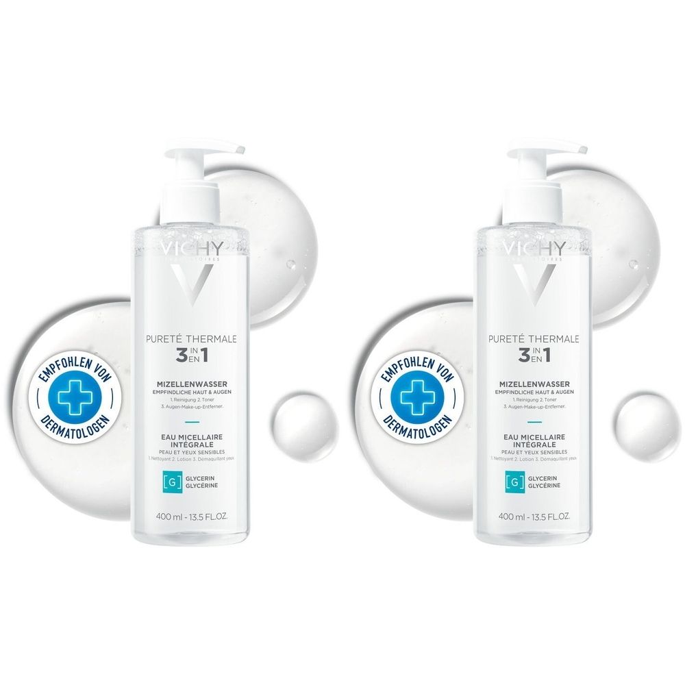 Vichy Purete Thermale Mineral Mizellen-Fluid sens. 2x 2x400 ml Flüssigkeit