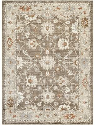 Abani Rugs Alara ALA120A Traditional Taupe Cream Vintage Medallion Floral Area Rug