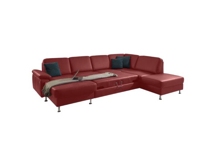 Couchliebe Prato Wohnlandschaft - Echtleder Torro rosso - Schlaffunktion - ohne Zusatzausstattung - Nein Schlaffunktion Modern, Zeitlos