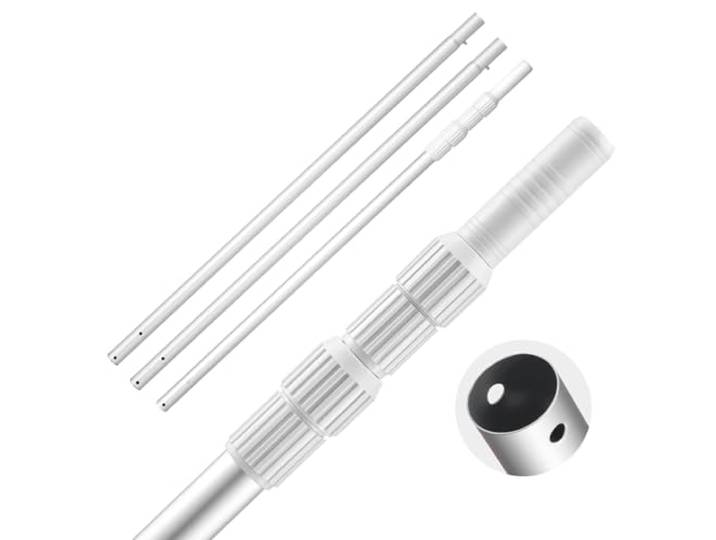 VEVOR Perche de Piscine télescopique de 1 à 4\,6 m\, Poteau de Piscine Professionnel réglable avec 2 rallonges\, bâton de Nettoyage en Alliage d'aluminium\, pour épuisette\, Brosse\, tête d'aspirateur
