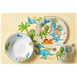 Ritzenhoff & Breker, Kindergeschirr + Kinderbesteck, Dino Kindergeschirr mit Platzset