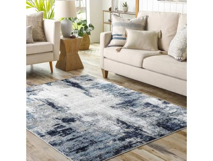 Livabliss Giulia Helsinki Teppich 120x170 cm – Blau, Weiß