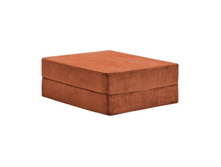 COSIMA - Pouf en petit velours côtelé Terracotta 100x80x34