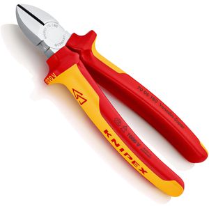 Knipex Seitenschneider 70 06 180, 180 mm, verchromt, Mehrkomponentengriffe isoliert, VDE-geprüft