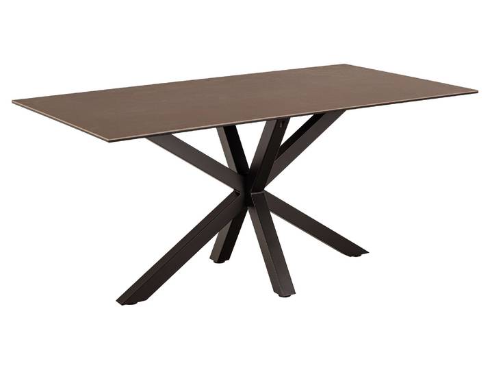 Esstisch ACTONA GROUP Heaven mit Keramikplatte & stabilem Stahlgestell, mehrere Varianten , braun (schwarz, rostbraun), B:160cm H:75,5cm T:90cm, Tische, Esstisch, Pflegeleichter Design-Esstisch – robust, stilvoll & langlebig