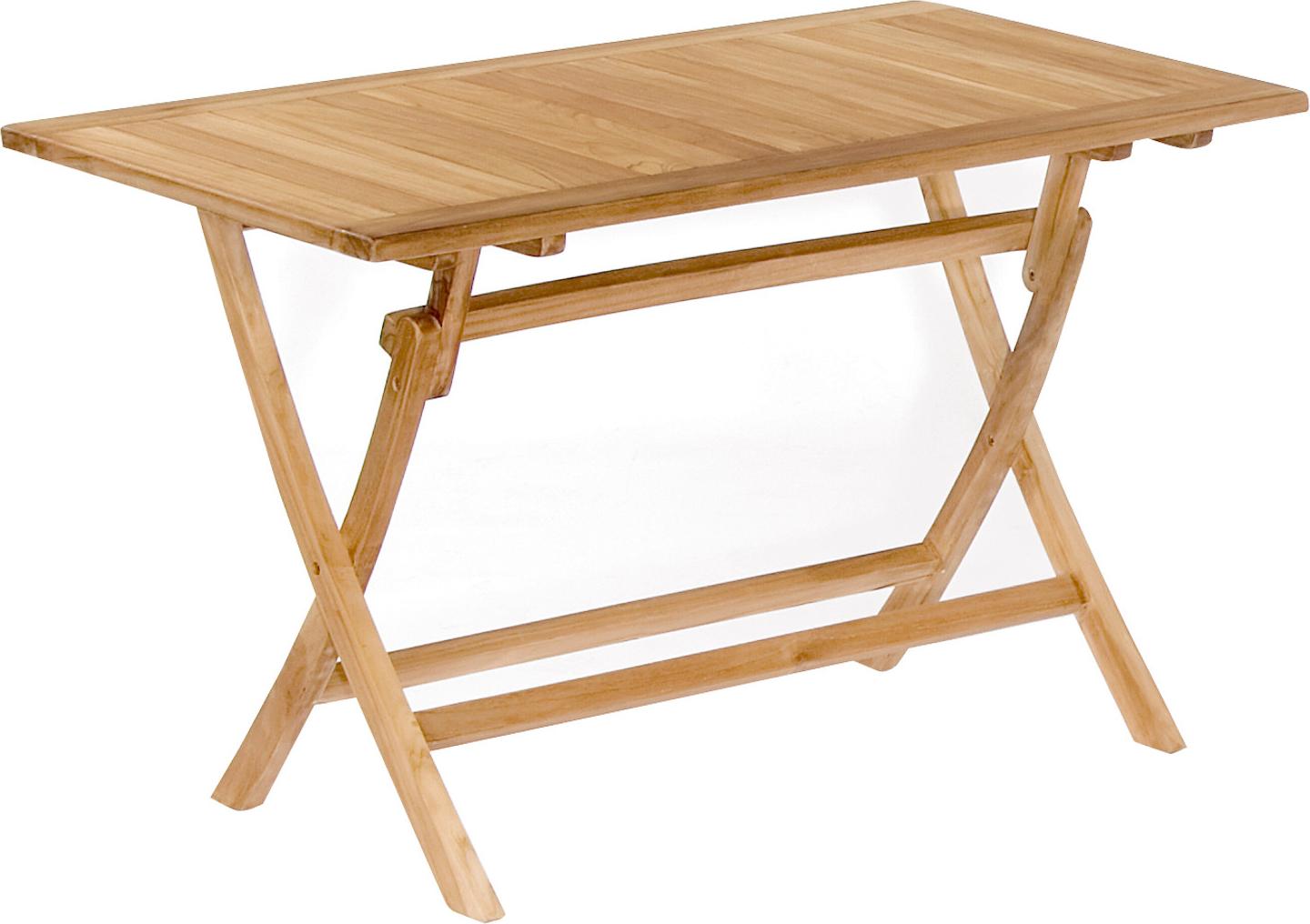 SunnySmart Perth Teakholz-Klapptisch Balkontisch Tisch Holztisch natur 120x70 cm