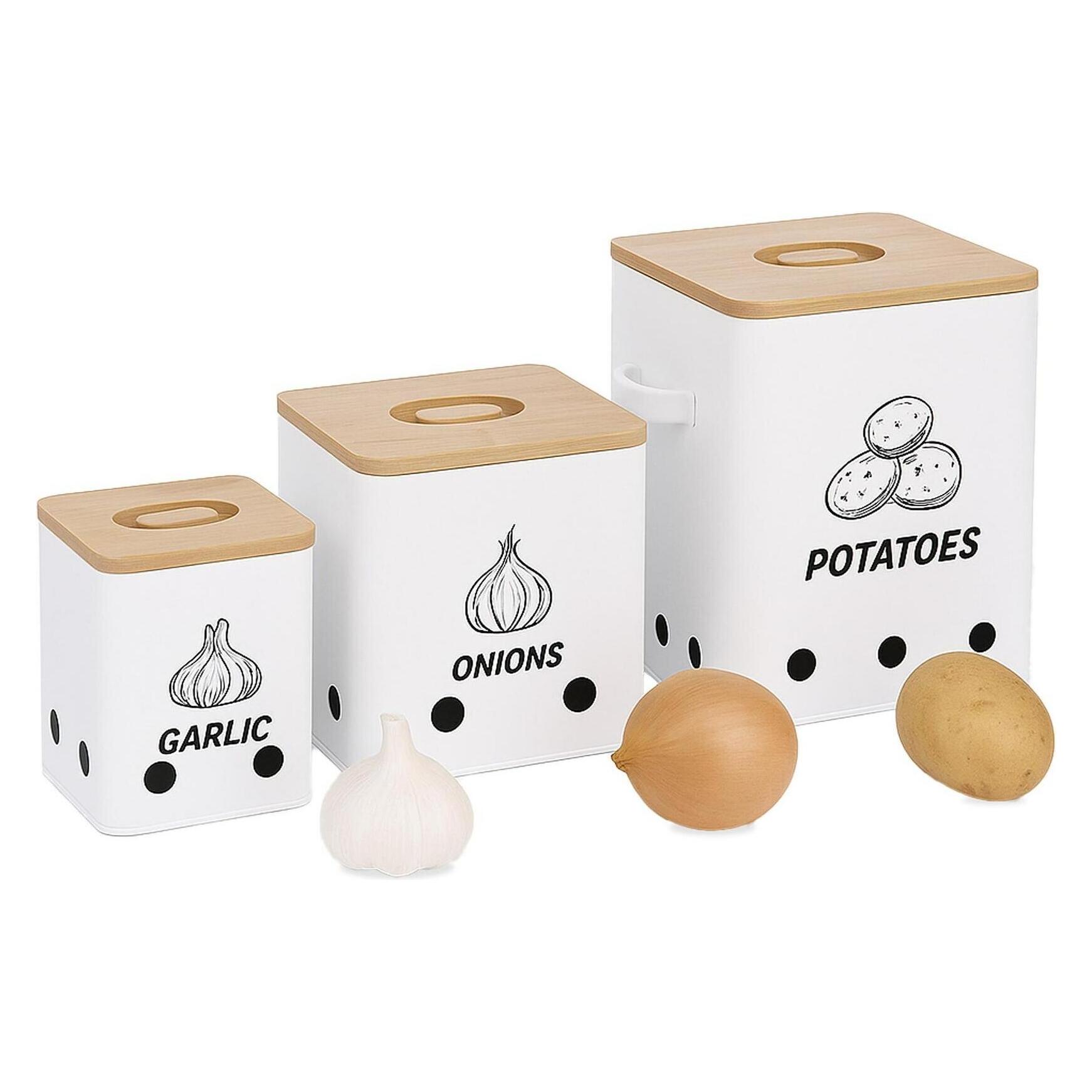 Relaxdays Kartoffel Aufbewahrungsbox 3er Set (10051563_49)