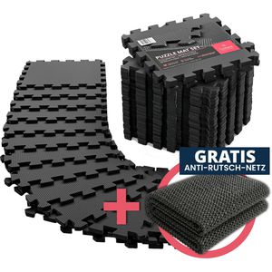 bemaxx Bodenschutzmatte Puzzlematte, anthrazit, aus EVA-Schaumstoff, 32 x 32 x 1 cm, 18 Stück