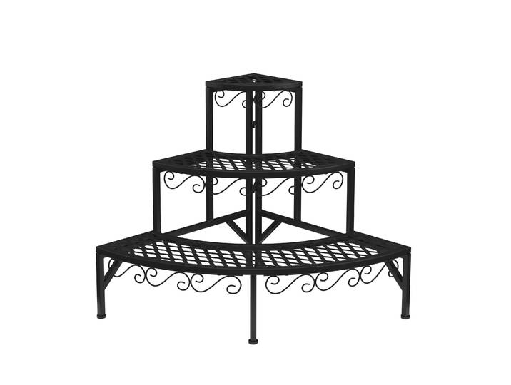 Pflanzenregal 87 x 60 x 60 cm schwarz
