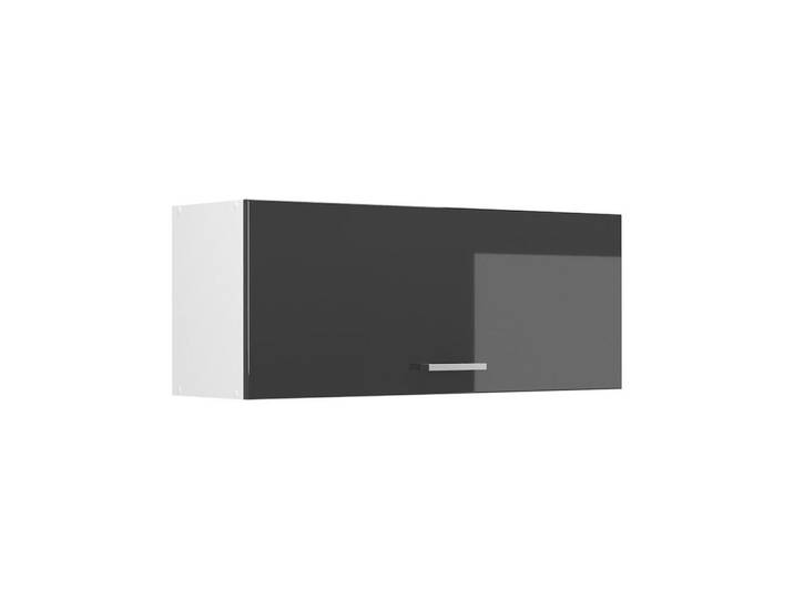 Vicco Hängeschrank R-Line, Anthrazit Hochglanz/Weiß, 100 cm Flach, Anthrazit, Weiß, Holzwerkstoff, Rechteckig, 100x40x31 cm, Küchen, Küchenmöbel, Küchenschränke, Küchenoberschränke