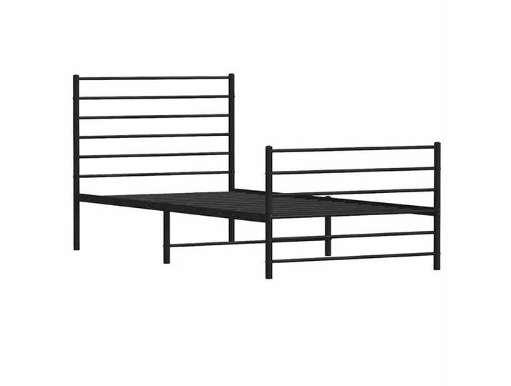Meuble de chambre - HAOSHOP - Structure de lit - métal sans matelas - avec pied de lit noir 80x200 cm（9696)