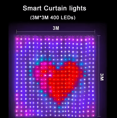 Inspire Curations 400 LED Smart RGB Curtain Lights With App, Remote And Music Sync 3x3m 400leds uk Plug