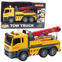 Bau-LKW mit einstellbaren Kranlichtern und Geräuschen, Gelb