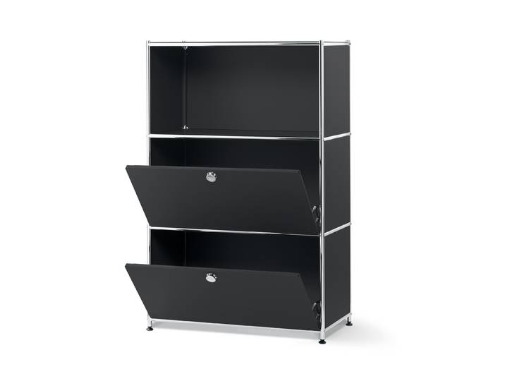 Tchibo - Regal Metall »Cn3« mit 2 Klappenfächern - 77x40x120,5cm - schwarz -