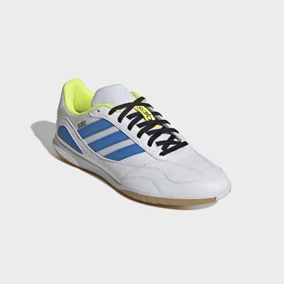 Fußballschuh ADIDAS PERFORMANCE "SUPER SALA COMPETITION III", Herren, Gr. 44,5, blau (cloud weiß, lucid ray blau, solar gelb), Synthetik, Textil, Schuhe Fußballschuh, für Hallenboden