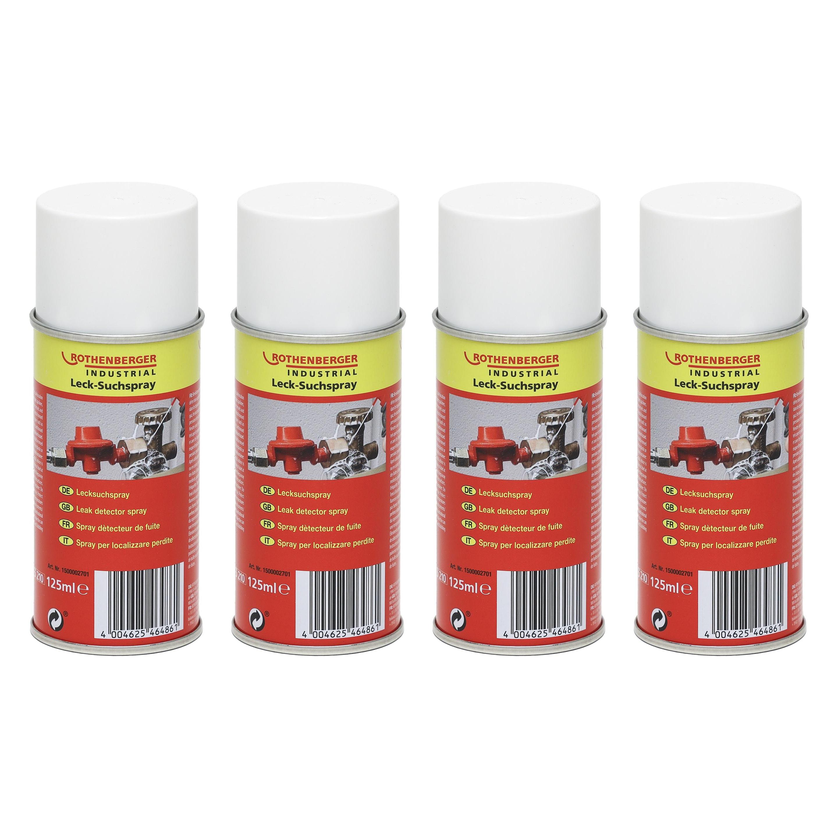 Rothenberger Lecksuchspray Auffinden von Undichtigkeiten 125 ml, 4 Stück (1500003903)