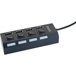 Schwaiger UH4013 Schnittstellen-Hub USB 2.0 480 Mbit/s Schwarz