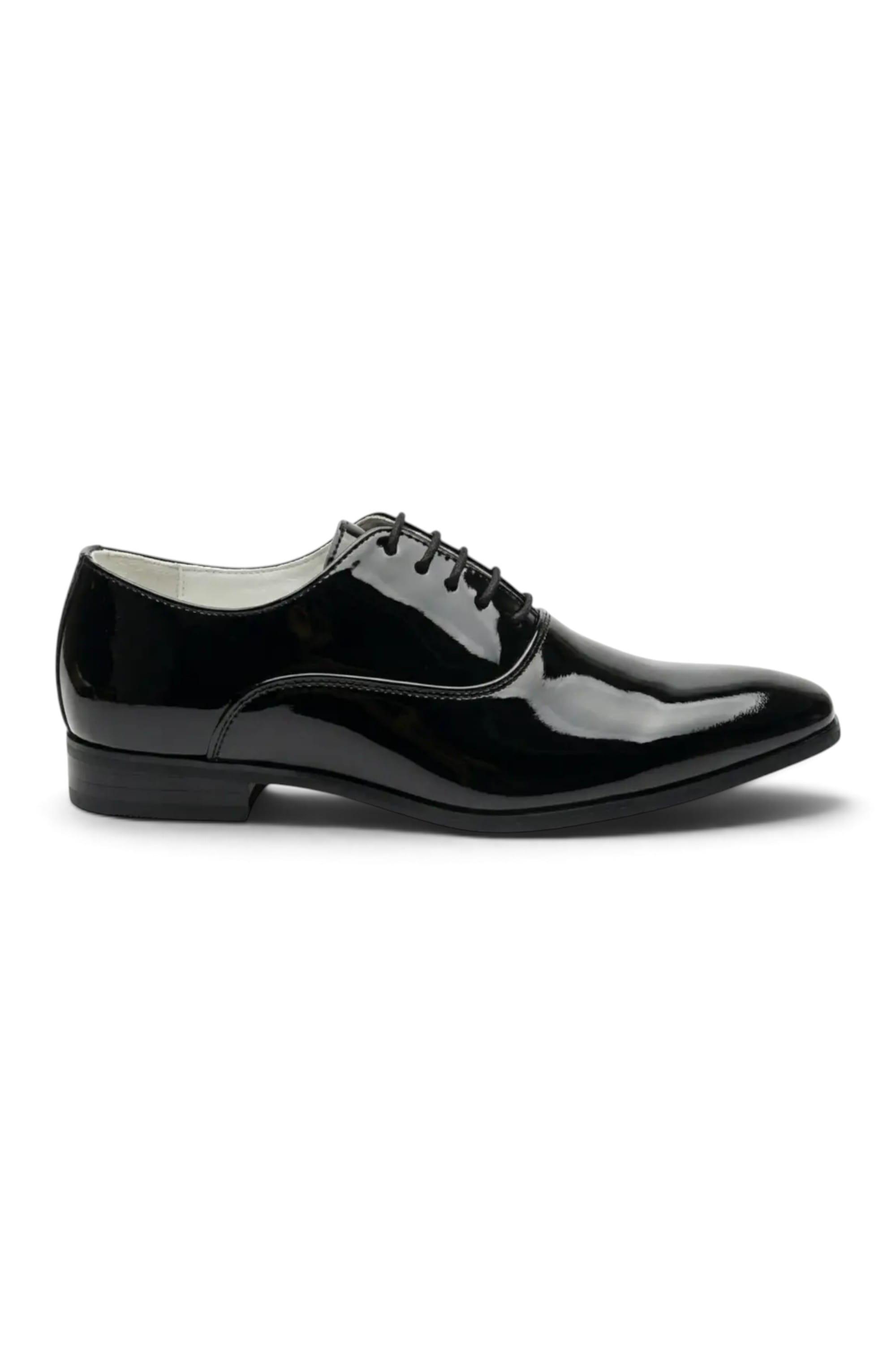 Herren schwarze formelle Lack-PU-Leder Oxford-Anzugschuhe - M64340