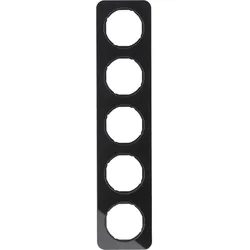 Berker 10152116 Rahmen 5fach R.1 Glas, schwarz