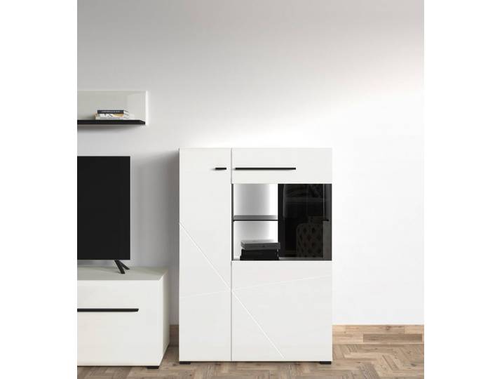 Home affaire Highboard Trentino, Vitrine, Soft-Close-Funktion, Hochglanzfronten, Breite 87 cm
