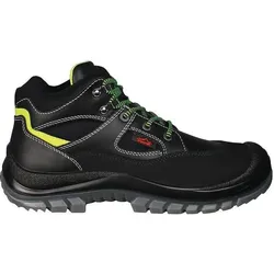Hase, Sicherheitsschuhe, Sicherheitsstiefel Tibet Grösse 43 schwarz/neongrün S3 EN ISO 20345 Vollrindleder (S3, 43)