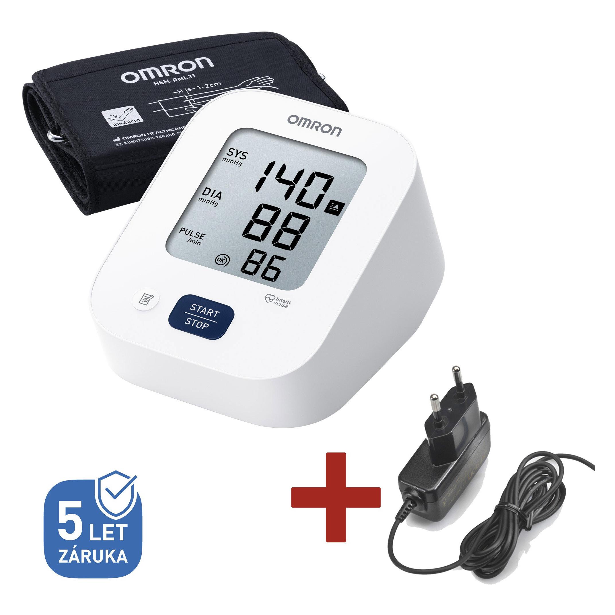 Omron M2+AC weiss / Digitales Tonometer mit Netzanschluss (8595145035328)