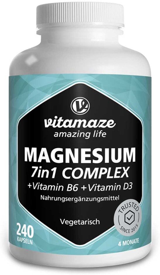 Vitamaze Magnesium Komplex 400mg 7 Formen + B6 + D3 Kapseln 240stk